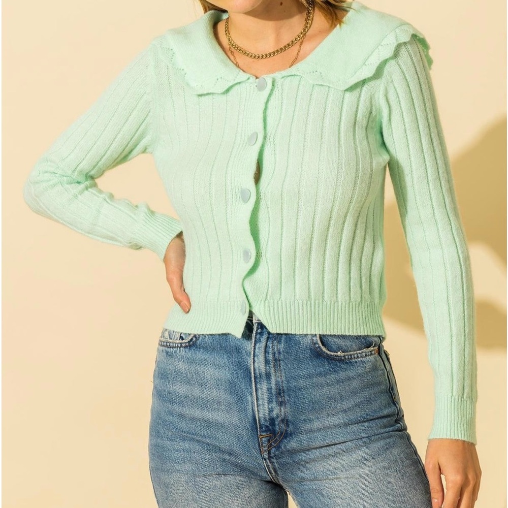 Peter Pan Collar Button Down Cardigan